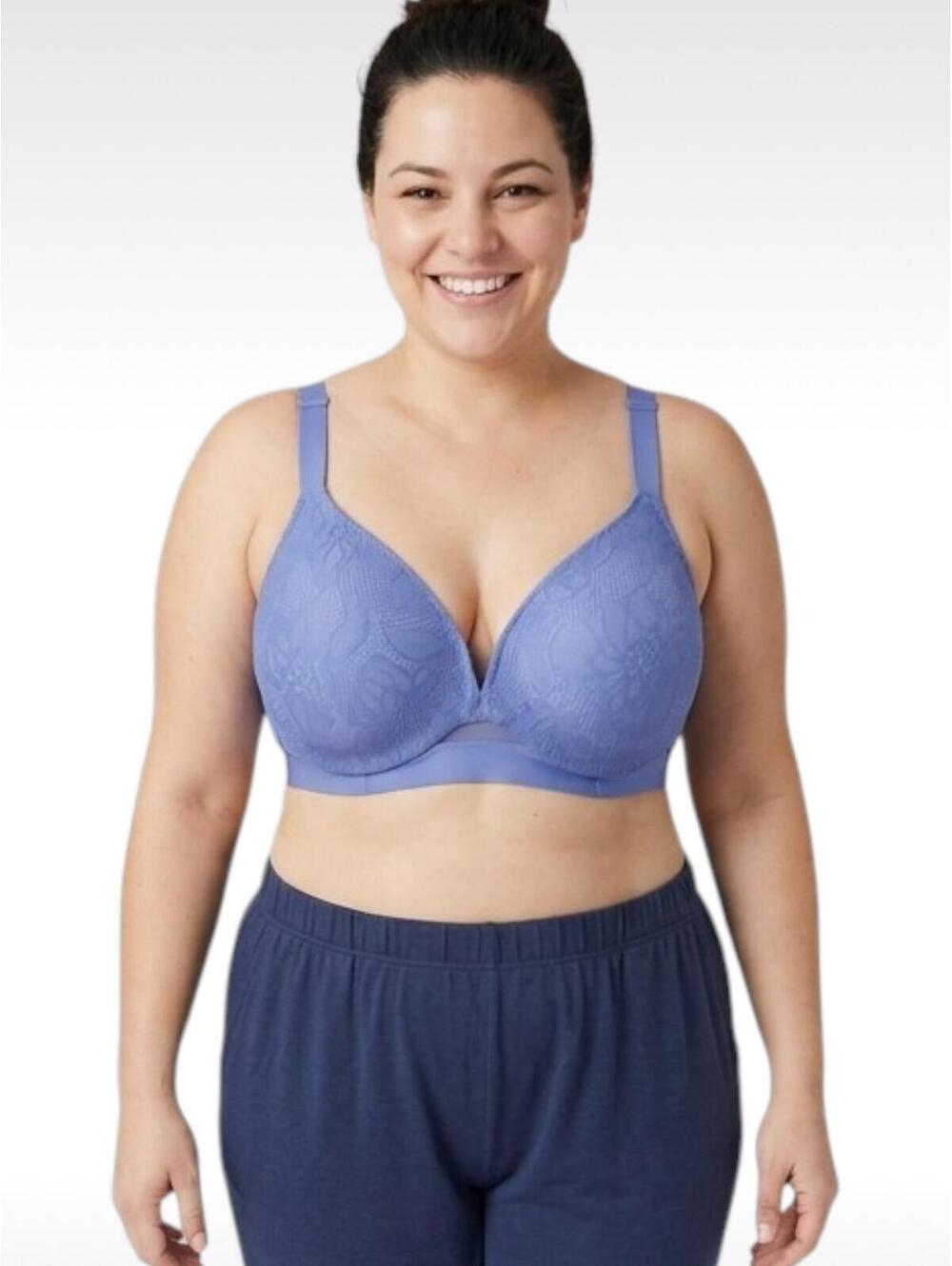 Cacique Comfort Bliss Lightly Lined Plunge Bra Blue Size 42DDD